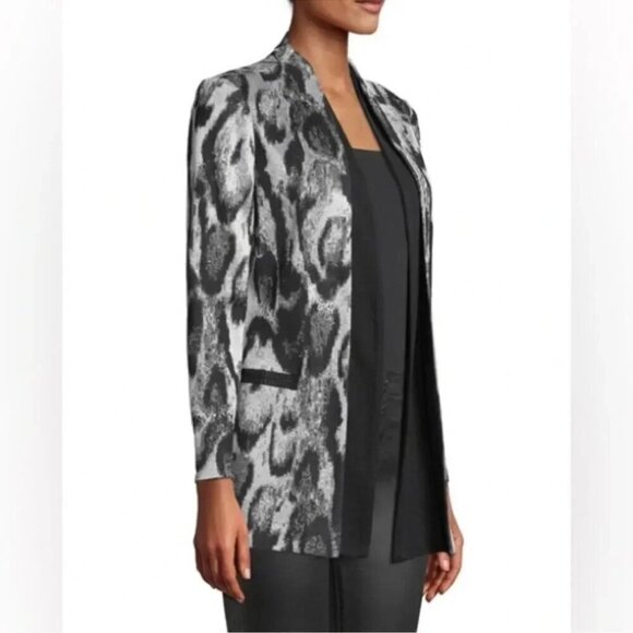 Misook "Snow Leopard" knit jacket Large - Picture 11 of 12